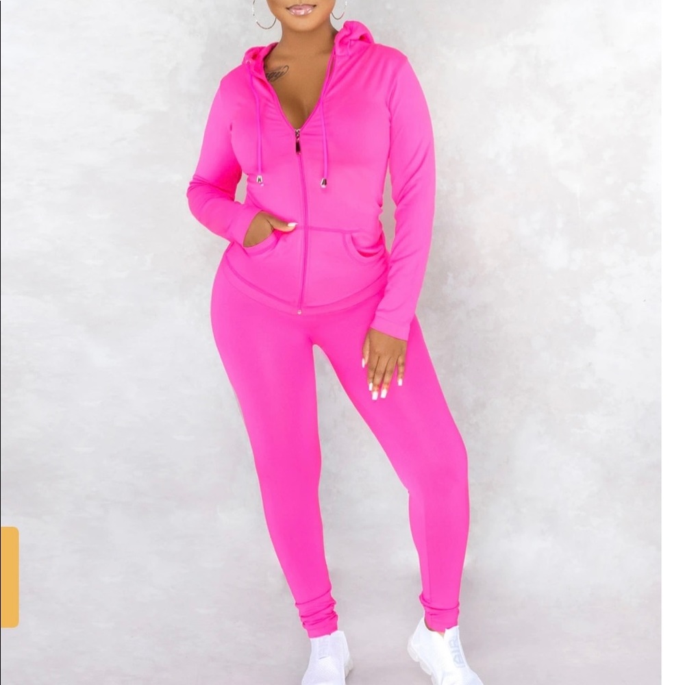 Pink Hoodie Tracksuit Set-One Size (fits most sizes 0-12)